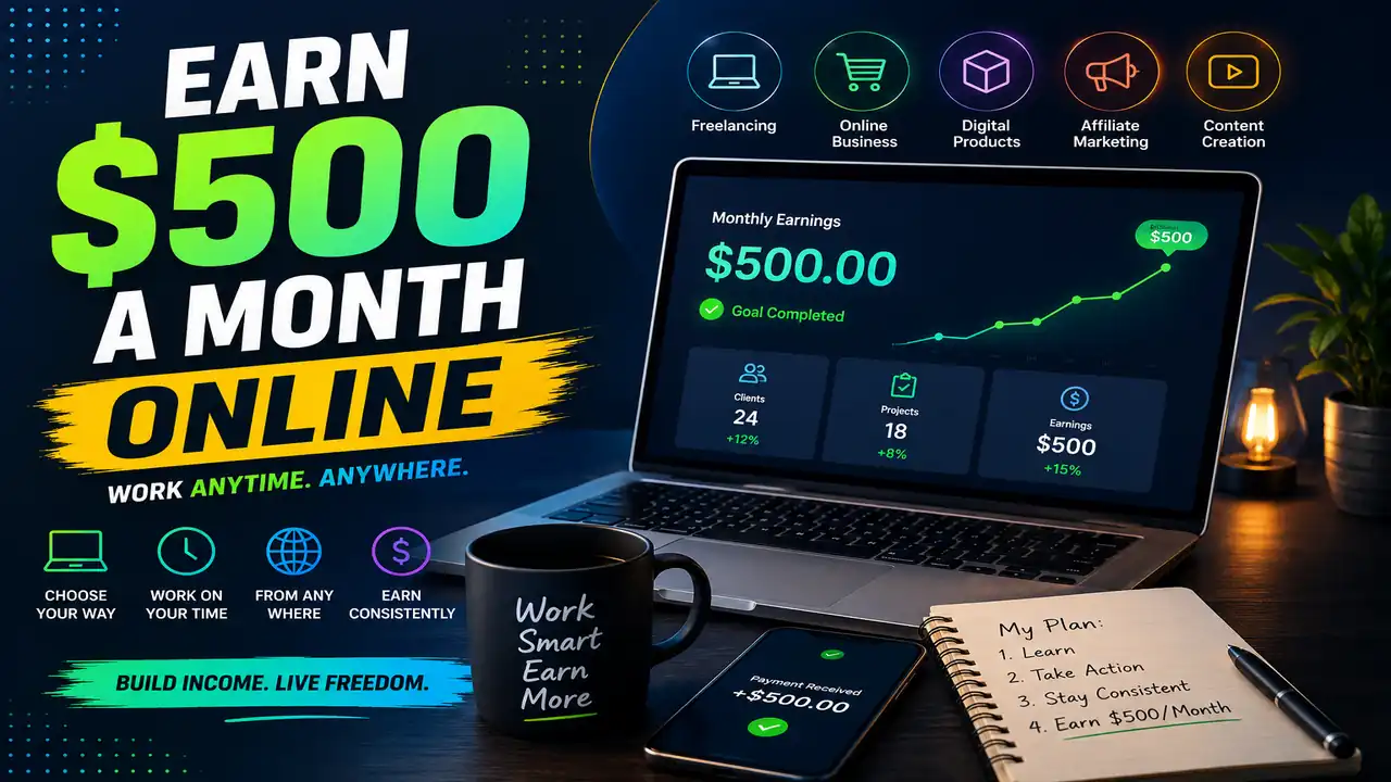 Earn $500 a Month Online-Legit Ways to Make Money-How to Make $500 a Month Passive Income
